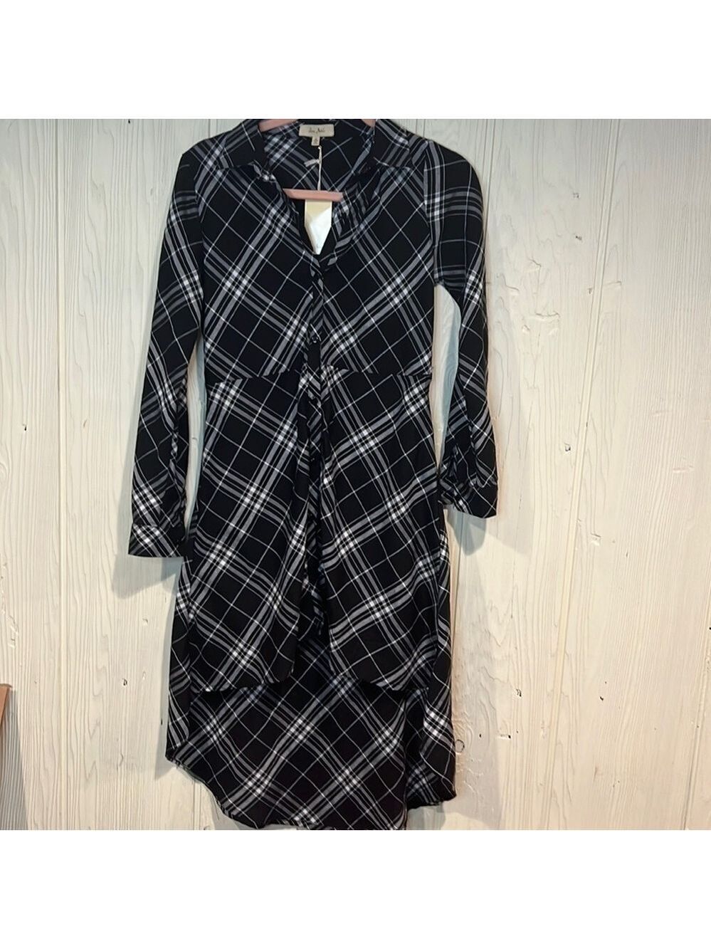 LOVE NOTES PLAID HIGH LOW DRESS SIZE 1